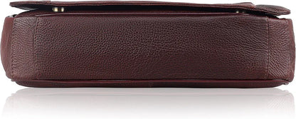 WildHorn Leather Messenger Bag for Men/Office Bag for Men | Fits Upto 15.6 Inch Laptop/MacBook | Laptop Bag/Leather Bag for Men I Dimension : L-16 inch W-3.5 inch H-12 inch