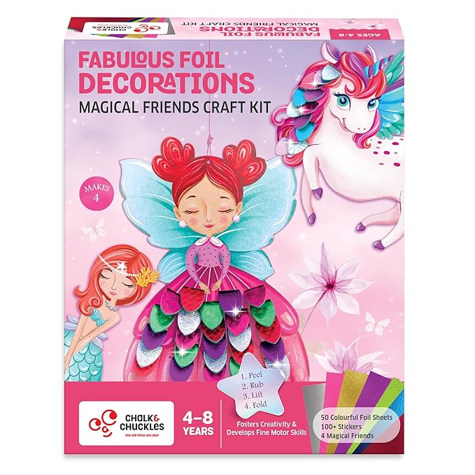 Chalk and Chuckles Art and Craft Kit | Fabulous Foil Decorations for Kids | Creative Toys for Kids
