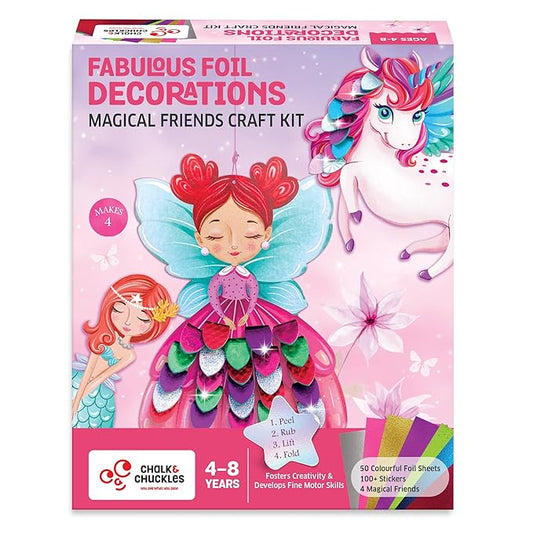 Chalk and Chuckles Art and Craft Kit | Fabulous Foil Decorations for Kids | Creative Toys for Kids