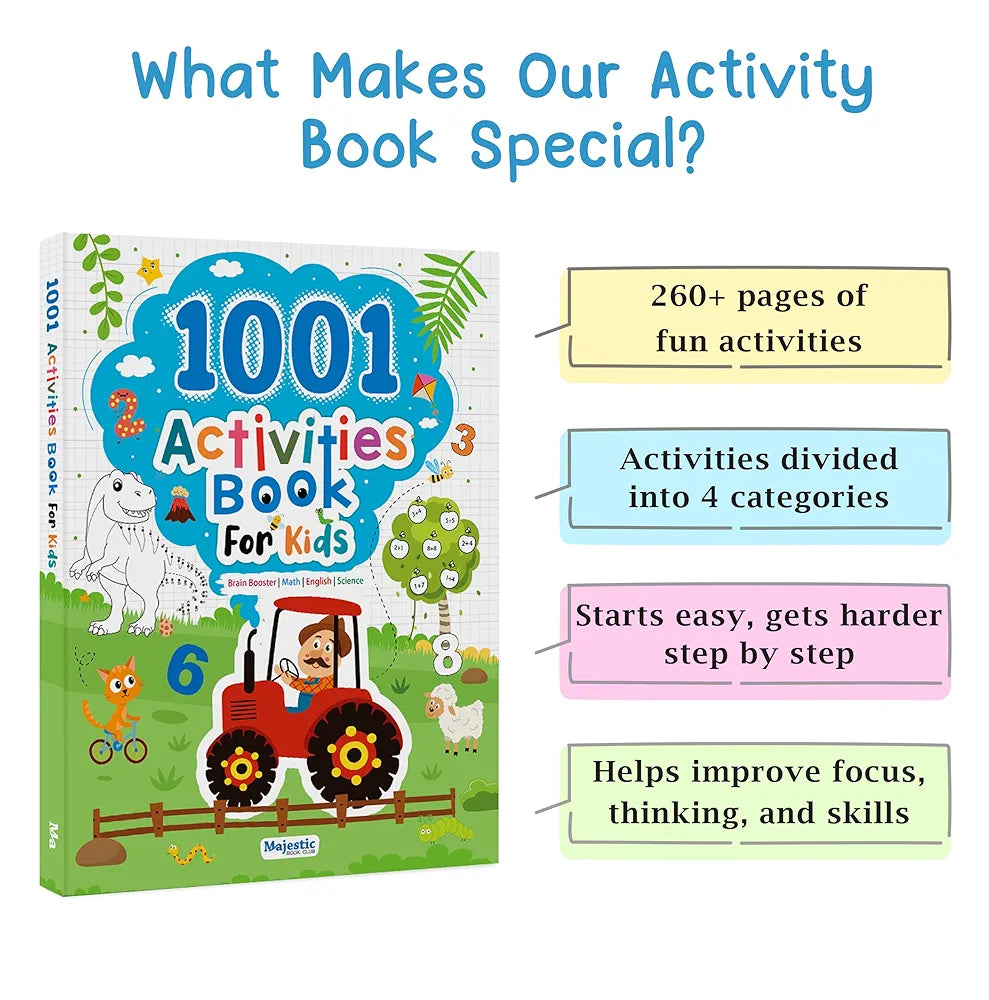 1001 Activity Book for Children Age 5+ | Comprehensive Collection of Brain-boosting Activities | English, Science, Maths & Brain-Booster Activities for Kids | Early Learning | Basic Concepts | Educational and Fun | The Book Tree Books