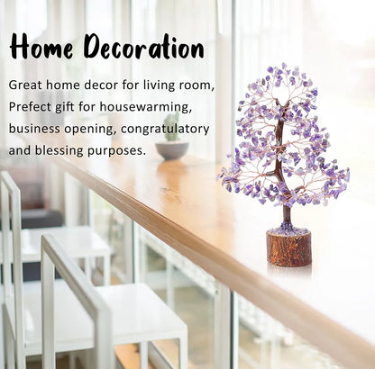 Bezavo Amethyst Healing Crystal Tree Artificial Home Decoration for Positive Energy & Spiritual Protection