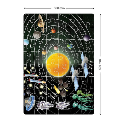 Popcorn Games & Puzzles Look and Find Space 48 Piece Puzzle with 1 Marker for 5 to 8 Years Old Children|Embark On an Interplanetary Puzzle Adventure