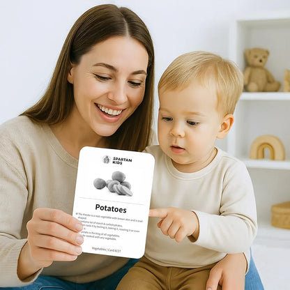 SPARTAN KIDS Vegetables Creative_Thinking Flash Cards for Kids | 27 Early Learning Flash Cards Easy & Fun Way of Learning 1 Year to 6 Years Babies