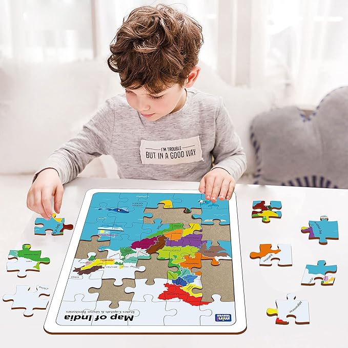 Mini Leaves 35 Piece Wooden Puzzle | India Map Puzzle for Kids | Wooden Jigsaw Puzzle | Educational Toys for Kids 3+ Years