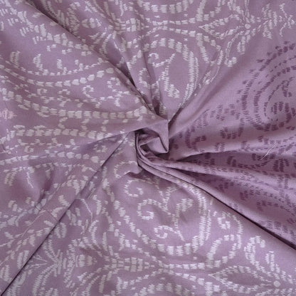 Cloth Fusion Glace Cotton Elastic 186tc Printed Fitted Bedsheet for Double Bed King Size with 2 Pillow Covers Ogee Lavender