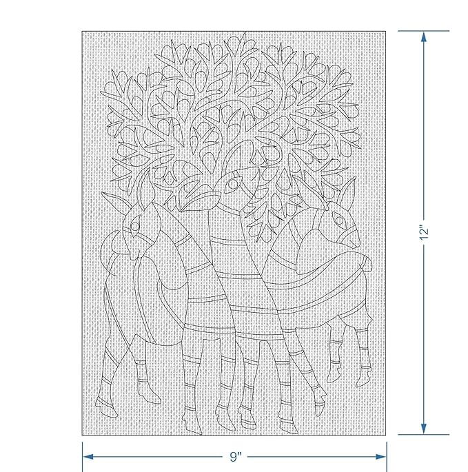 Hobby India Self Painting Beautiful Dear Canvas | Pre-designed Canvas Board for Best Gift Adults & Artis