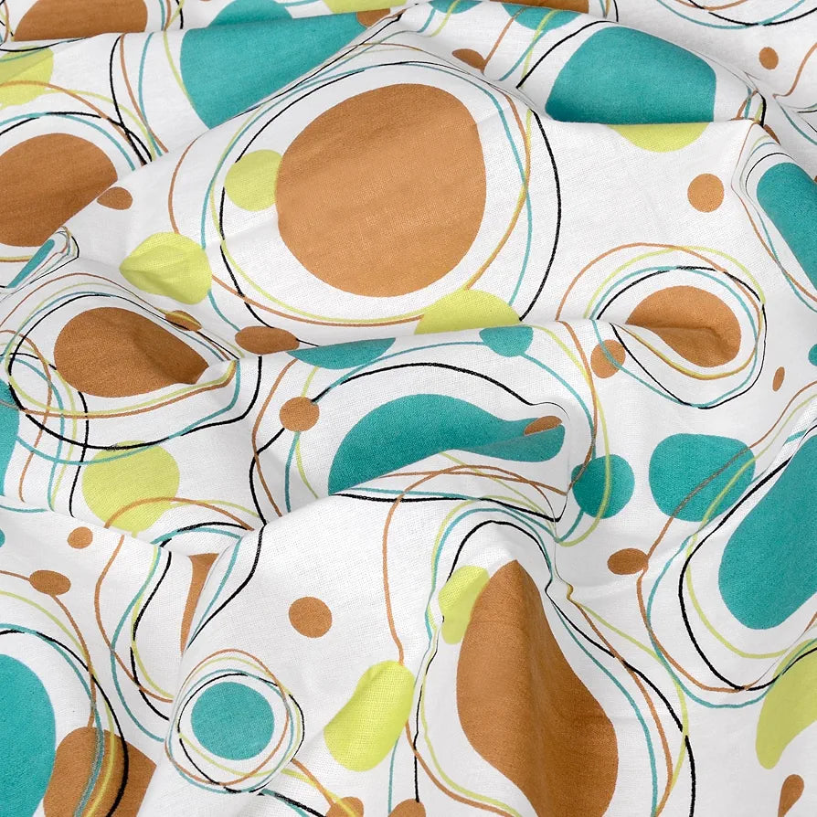 Divine Casa 100% Cotton Bedsheet for Single Bed 144 TC Bedsheet Single Size Bed Cotton with 1 Pillow Cover Colour Aqua Sand