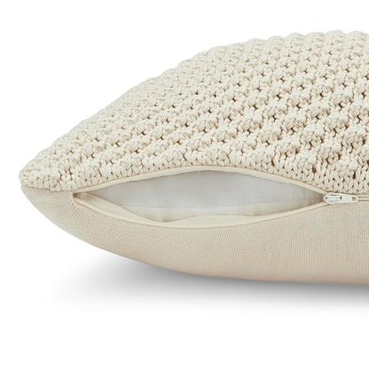 Haus & kinder Decorative Embroidered Cushion Cover | Colour Bubble Natural