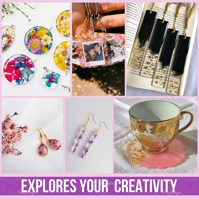 Craftinger Upgraded All in One Kit With 200gm Resin for Pendant Earring Keychain & Coaster