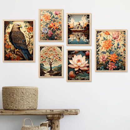 Kotart Premium Digital Paintings with Frame Pack of 6 J