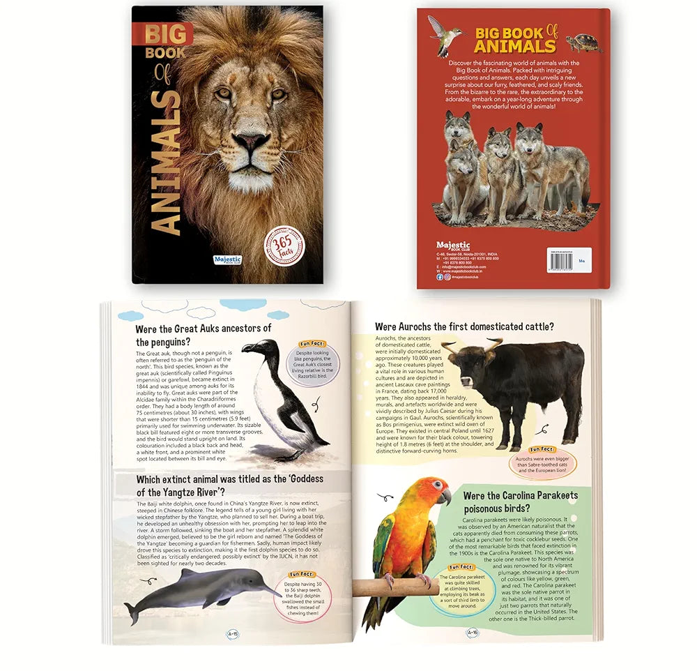 Majestic Book Club’s Big Book of Animals – 365 Fascinating Animal Facts for Kids  | Fun & Educational Wildlife Encyclopedia