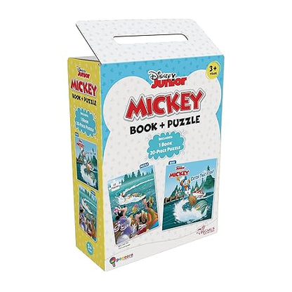 Disney Junior Mickey Book & Puzzles for Kids 3 Years and Above Catch That Fish 1 Book & 20 Piece