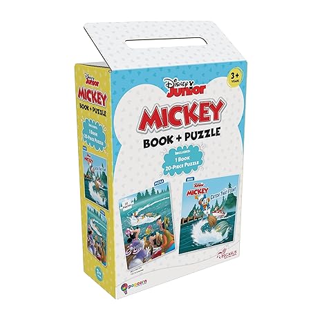Disney Junior Mickey Book & Puzzles for Kids 3 Years and Above Catch That Fish 1 Book & 20 Piece