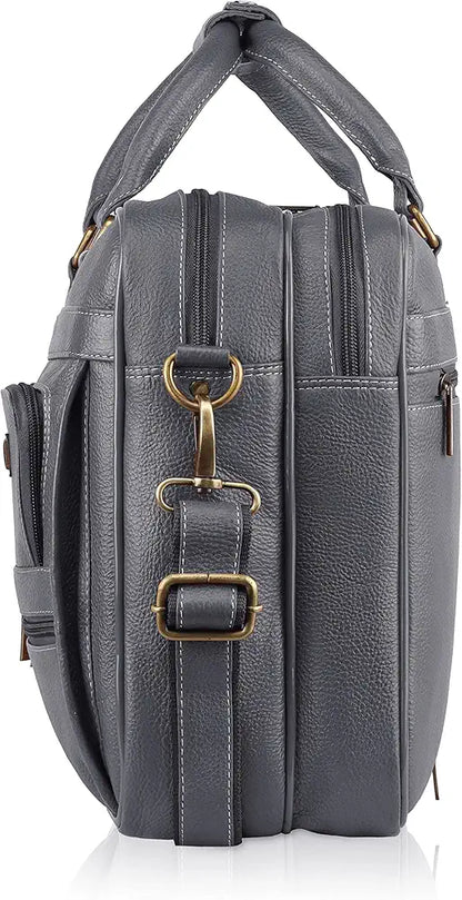 WildHorn Leather 15.6 inch Laptop Messenger Bag for Men I Multi- Pockets I Extra Storage I Carry Handles I Adjustable Strap