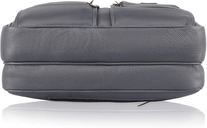 WildHorn Leather 15.6 inch Laptop Messenger Bag for Men I Multi- Pockets I Extra Storage I Carry Handles I Adjustable Strap
