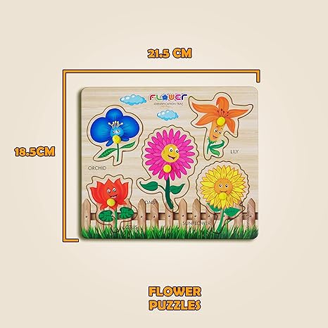 Highroof Flower Wooden Puzzle Wooden Toys For Kids 3 + Jigsaw Puzzles For Adults Baby Learning