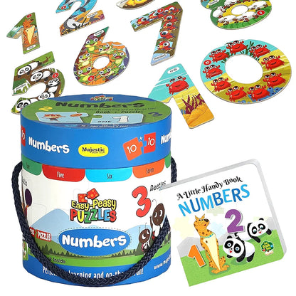 The Book Tree Number Puzzle for Kids - 22 Piece Number Jigsaw Puzzle & Toddler Puzzles with 1 Board Book,Educational Toy for Cognitive Development | Fine-Motor Skills | Age 2+ by Majestic Book Club