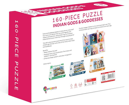Popcorn 160 Piece Puzzles for Kids | Indian God & Goddesses Jigsaw Puzzle Game for 7+ Years Old Children | Improve Kid Knowledge and Concertation