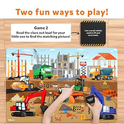 Skillmatics Floor Puzzle & Game Piece & Play Construction Site Jigsaw & Toddler Puzzles Educational Toy
