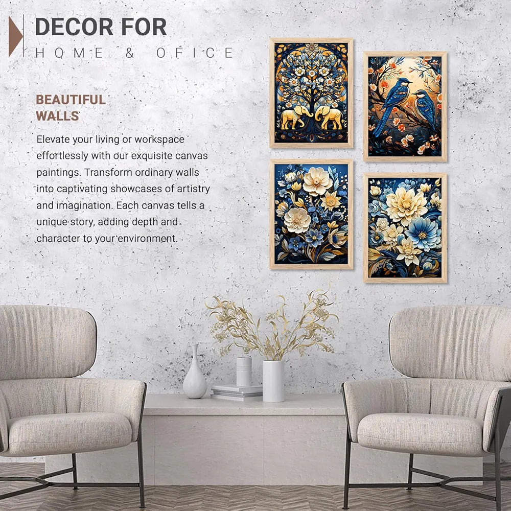 Kotart Aesthetic Modern Art Wall Paintings with Frame Set of 6