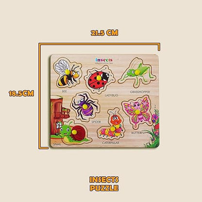 Highroof Insects Wooden Puzzle Wooden Toys For Kids 3 + Jigsaw Puzzles For Adults Baby Learning
