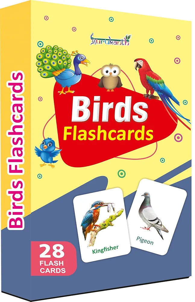 Gurukanth® Premium Birds Flash Cards for Kids Early Learning | Easy & Fun Way of Learning 1 Year to 6 Years Babies Smart Toys