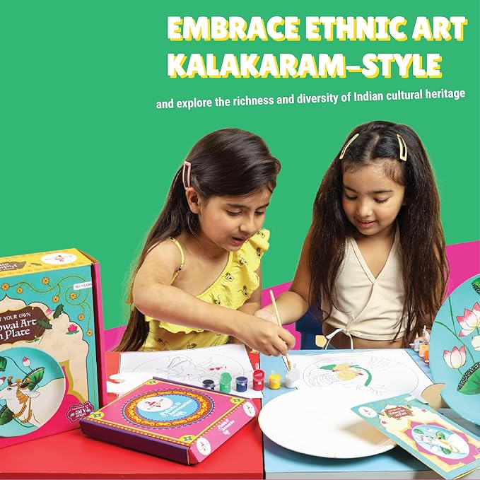 Kalakaram Paint Your Own Pichwai Art on a Plate Painting kit | Buy Painting Set/Kit for Kids 10 Year Old