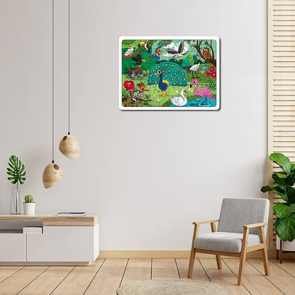 Mini Leaves 60 Piece Wooden Jigsaw Puzzle for Kids 4 to 6 Years | Jungle Birds Jigsaw Puzzle | Safe & Durable Educational Toys