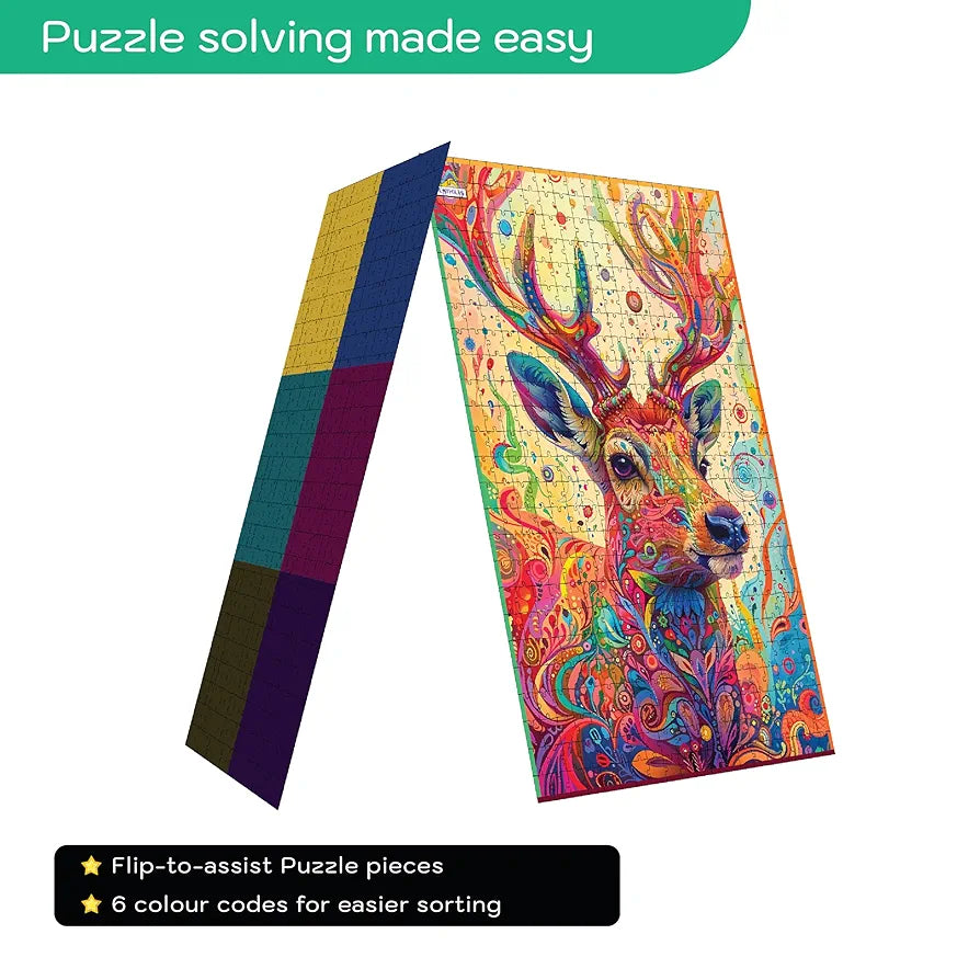 Playhills Spirit Animal The Majestic Deer Wooden Jigsaw Puzzle  for Children and Adults 13+ Years| Perfect Puzzle for Party and Family Activity Games