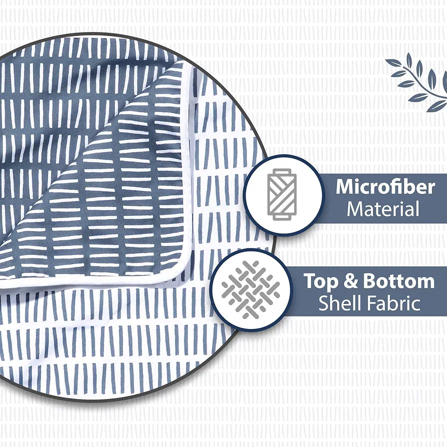 Divine Casa 120 GSM Microfiber Double Dohar Soft & Lightweight Throw Blanket Craggy Lines Pattern Colour Blue Mirage