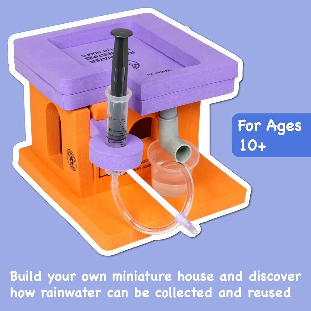 Butterfly EduFields Rainwater Harvesting Science Experiment Kit For Kids 10 Years+ | Roof Drain & Mini Water Pump School Science Exhibition Project Kit | Learning & Educational Diy Stem Toy