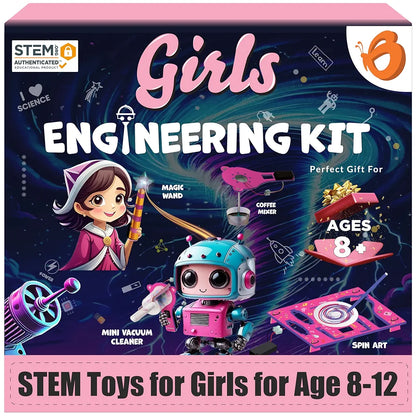 Butterfly EduFields 100+ STEM Engineering Project Kit for Girls Ages 8 10 12 15 Years | Ultimate DIY Science Experiments for Kids | Educational Engineering Toys Best Birthday Gift idea