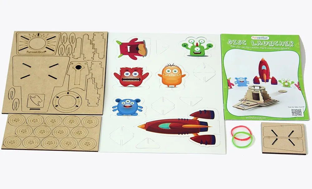 Funvention- for Little Scientist in Every Kid DIY Science Educational Disc Launcher Toy