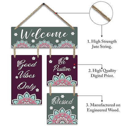 Sehaz Artworks Home Decor Items for Living Room Wooden Wall Hangings for Home - 4-0025