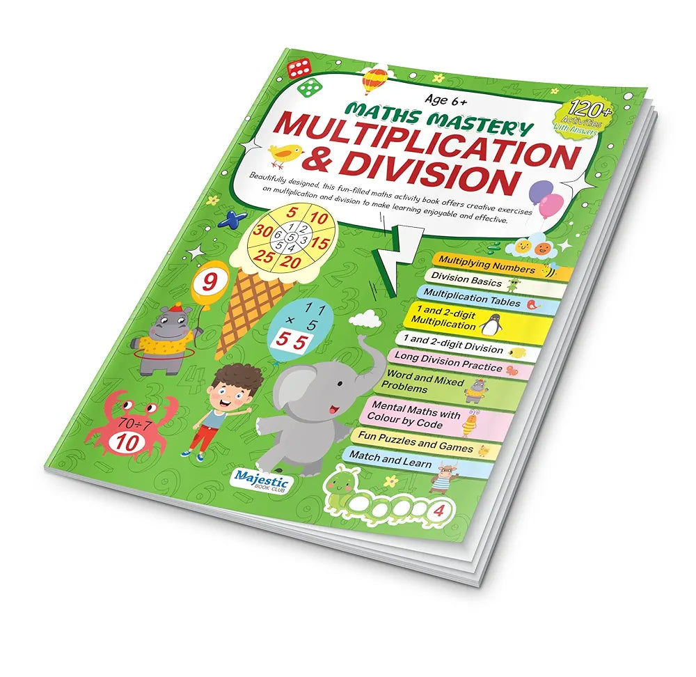 Multiplication and Division Maths Activity Book for Kids Ages 6+ | 120+ Engaging Activities with Answer Key | The Book Tree Books