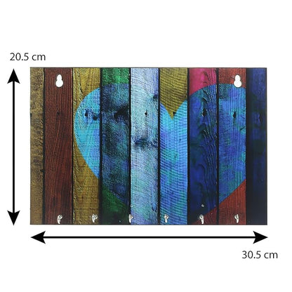 Ecraftindia Abstract Theme Wooden Key Holder With 6 Hooks