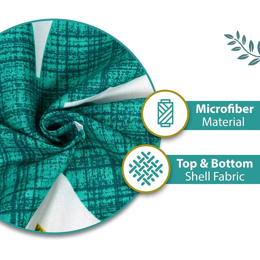 Divine Casa 120 GSM Microfiber Double Dohar Soft & Lightweight Throw Blanket Diamond Accents Pattern Colour Turquoise Green