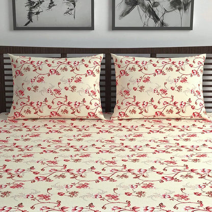 Divine Casa Double Size Bedsheet for Double Bed, 144 TC Pure Cotton Queen Size with 2 Pillow Covers Colour Sky Blue Mist