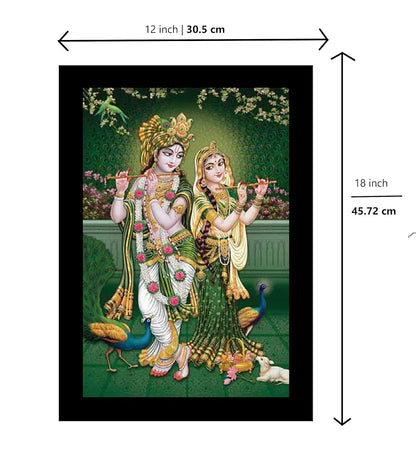 Lifehaxtore Soothing Radha Krishna Art Framed Painting