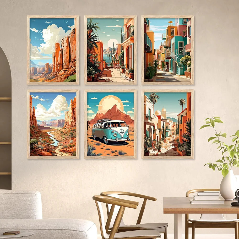 Kotart Travel Theme Digital Painting Travel Inspired Wall Art Prints A