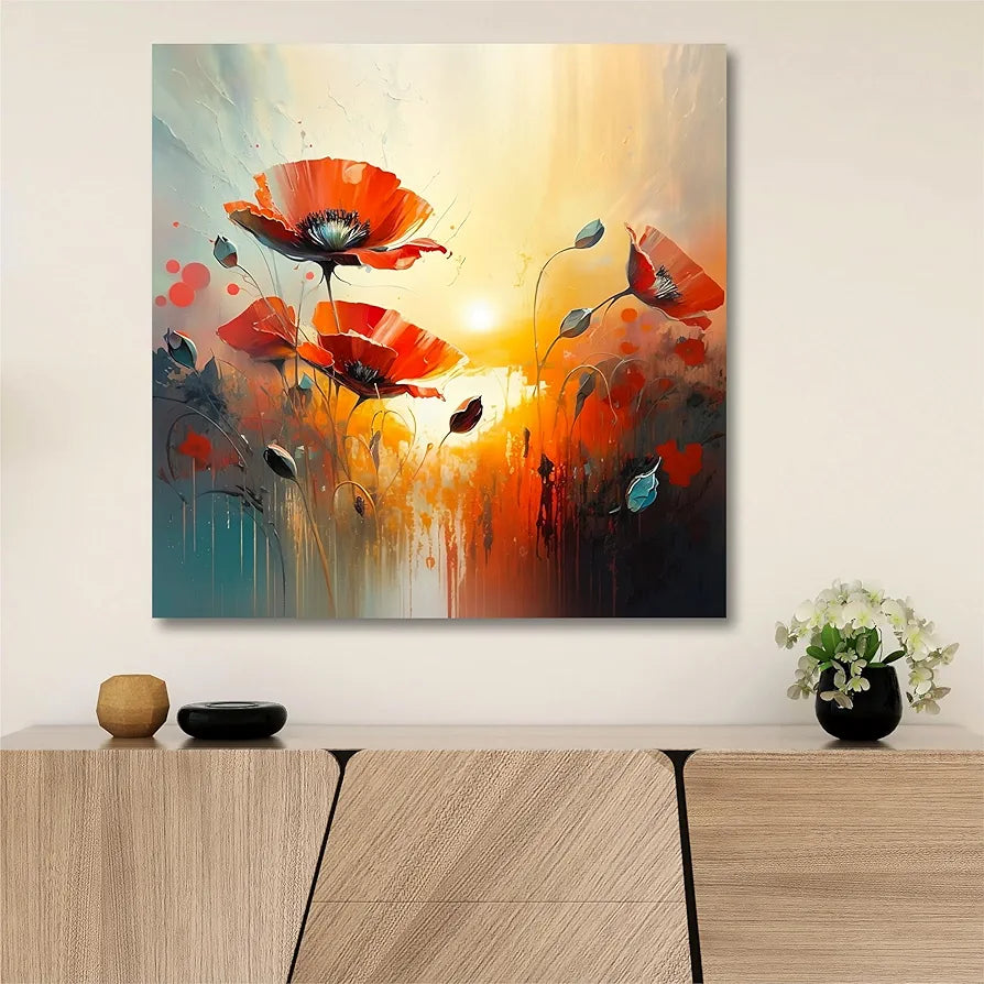 Livin'luxe Paintings Flower Modern Art Canvas Home Decor Wall Paintings With Frame Painting CR-280
