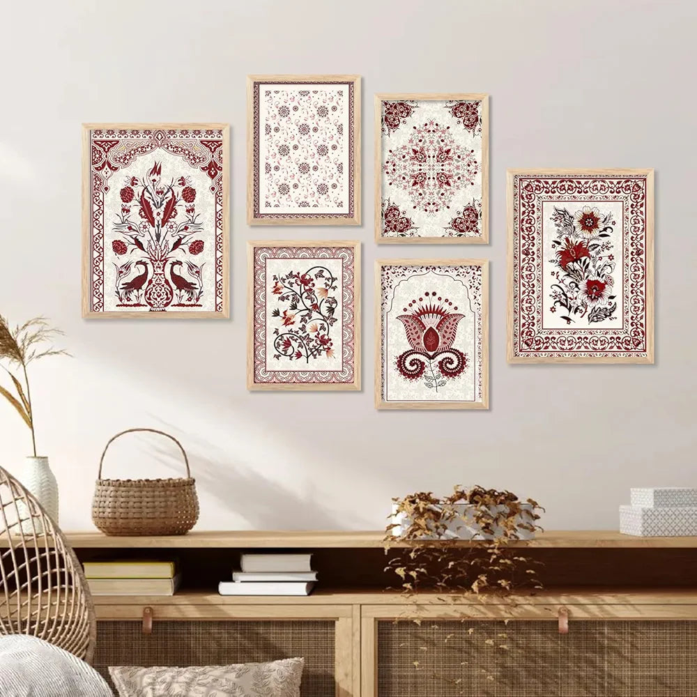 Kotart Premium Digital Paintings with Frame Floral Painting Pack of 6 art 4