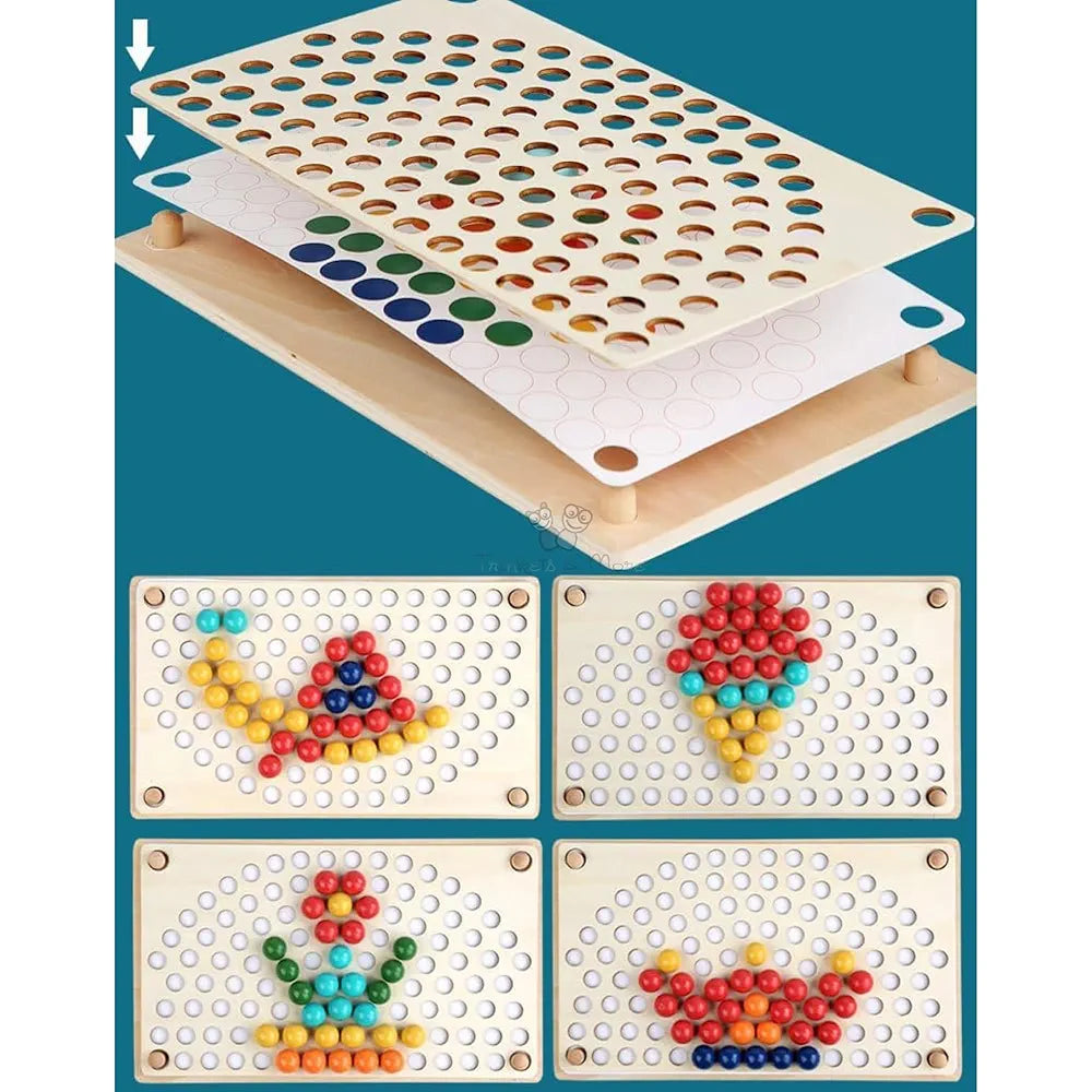 Trinkets & More Rainbow Cup Peg Board Puzzle Activity Montessori Game Toys Colour Sorting Matching Stacking Counting Balls Fine Motor Math Skills for Toddlers Boys and Girls 3 4 5 6 Years Old