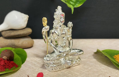 Gold Art India Lord Shiva 999 Silver Plated Idol