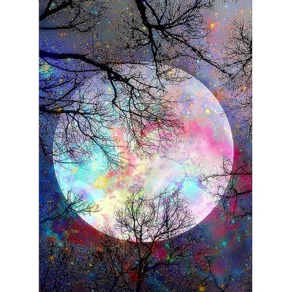 HASTHIP® Diamond Painting Kit,30 * 40cm Bright Moon Diamond Painting Kits,5D Kit for Adults & Kids Art Wall Hangings Super Moon Night Scene for Home Wall Decor