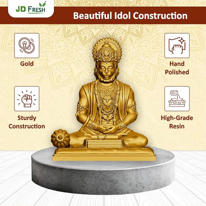 Jd Fresh 4.5 Inch Bajrangbali Statue with Gada - Gold