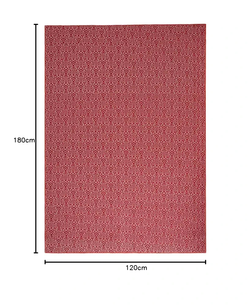 Saral Home Cotton Damask Design Jacquard Yarn Anti-Skid Carpet
