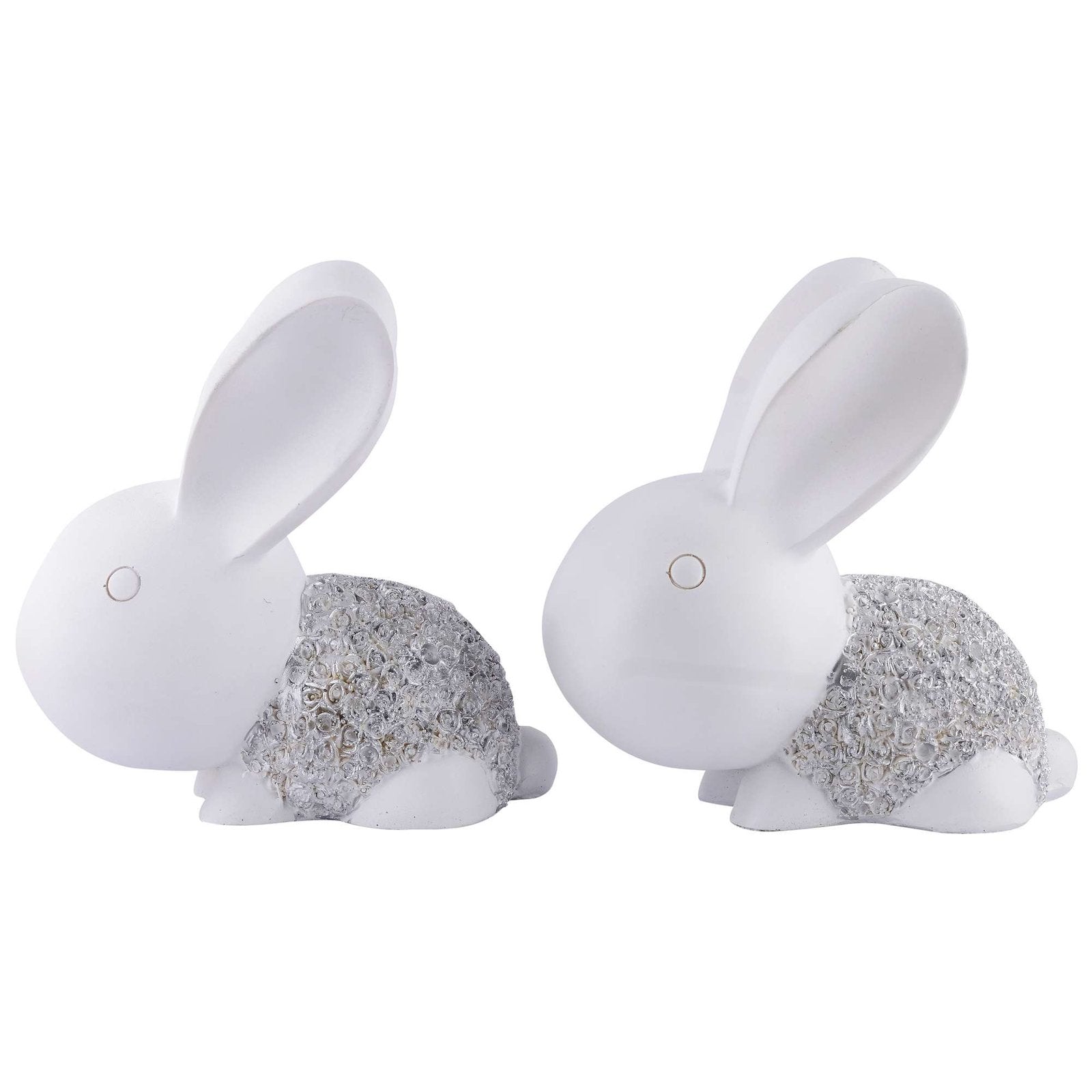 Rabbit Cute Pair Statue for Home Decor Showpiece | Kids Room Decorative Showpiece (White)
