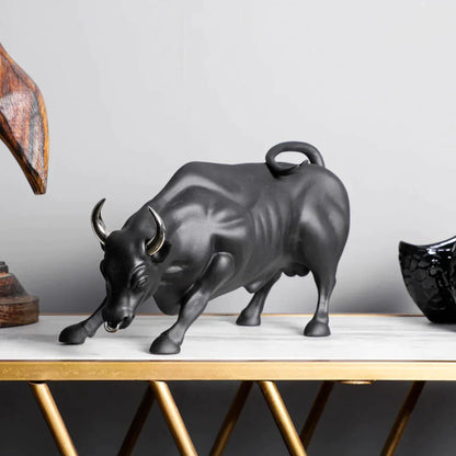 Artarium Abstract Art Charging Bull Figurine Idol