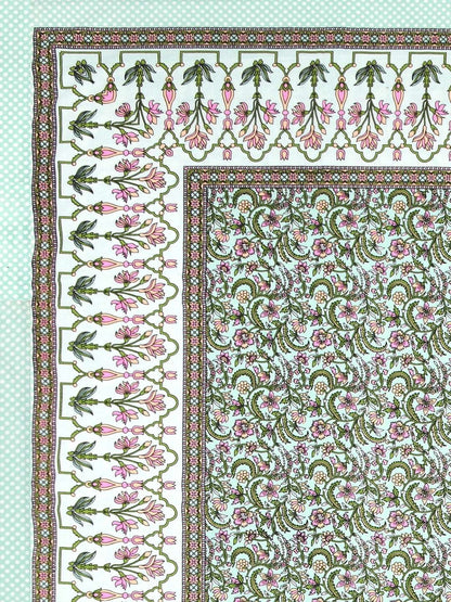 100% Pure Cotton Traditional Printed Bedsheet for Double Bed King Size Bedsheet with 2 Pillow Covers